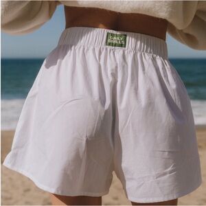 Daily Drills Women's White Poplin Boxer Shorts